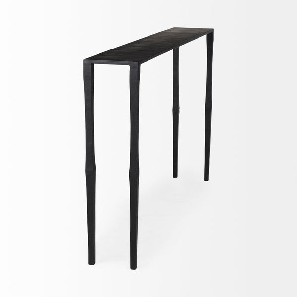 Mercana Timothy Industrial Console Table - Sleek Ebony Finish, Perfect for Narrow Spaces and Modern Interiors 69257