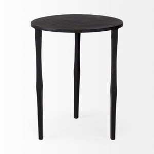Mercana Timothy Industrial Accent Table - Sturdy Round Side Table with Textured Surface for Modern Spaces 69258