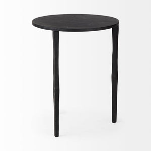Mercana Timothy Industrial Accent Table - Sturdy Round Side Table with Textured Surface for Modern Spaces 69258