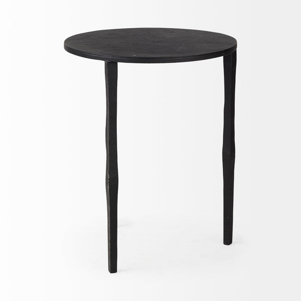 Mercana Timothy Industrial Accent Table - Sturdy Round Side Table with Textured Surface for Modern Spaces 69258