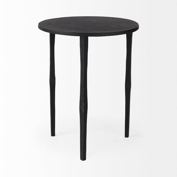 Mercana Timothy Industrial Accent Table - Sturdy Round Side Table with Textured Surface for Modern Spaces 69258