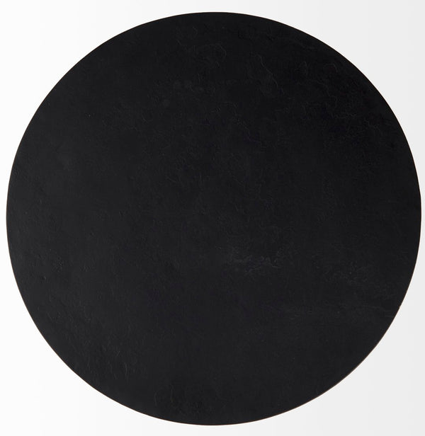 Mercana Timothy Industrial Accent Table - Sturdy Round Side Table with Textured Surface for Modern Spaces 69258