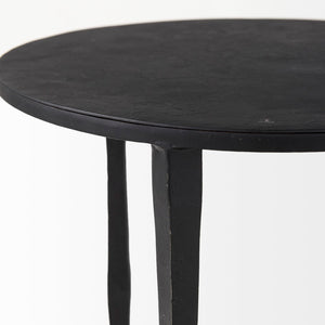 Mercana Timothy Industrial Accent Table - Sturdy Round Side Table with Textured Surface for Modern Spaces 69258