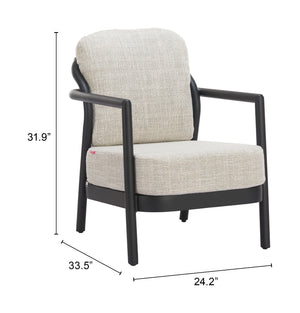 Zuo Modern Rein Accent Chair For Outdoor Spaces - Stylish Modern Design In Durable Olefin And Aluminum Finish Beige 100% Olefin,Aluminum 704128-zuo-modern