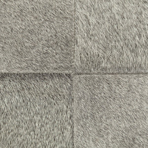 Mercana Zahavi I Handcrafted Cowhide Ottoman - Versatile Cube Accent for Modern, Boho, or Luxe Interiors Grey Hair-On-Hide 69055