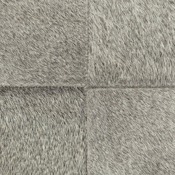 Mercana Zahavi I Handcrafted Cowhide Ottoman - Versatile Cube Accent for Modern, Boho, or Luxe Interiors Grey Hair-On-Hide 69055