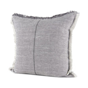 Mercana Thais Decorative Fringe Pillow Cover in Soft Blue - Elevate Your Modern Rustic Home Décor Style! Gray Fabric | 20x20 69417