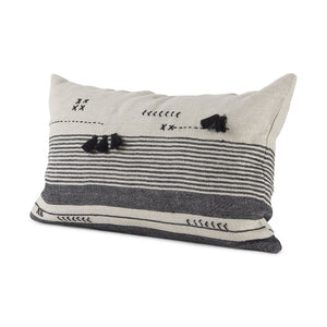 Mercana Thalia Striped and Fringed Decorative Pillow Cover – Chic Accent for Modern Farmhouse or Boho Style 69422