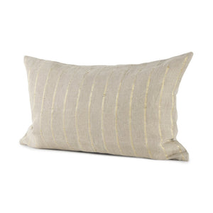 Mercana Danika Decorative Pillow Cover – Elevate Your Decor with Elegant Beige and Shimmering Gold Accents Beige/Gold Fabric | 13x21 69424