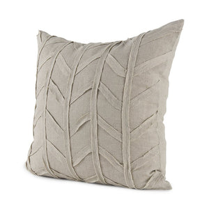 Mercana Ivivva Textured Decorative Pillow Cover for Modern Living Spaces - Versatile Neutral Accent Piece Beige Fabric | 20L x 20W 69429