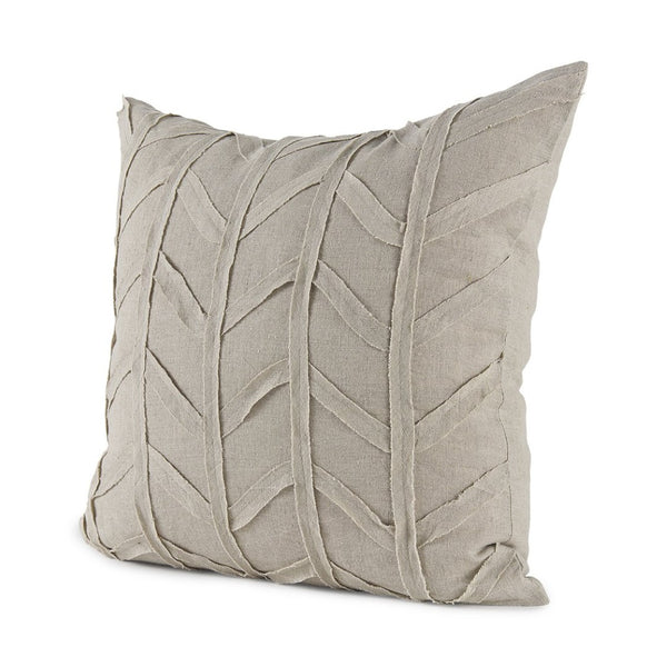 Mercana Ivivva Textured Decorative Pillow Cover for Modern Living Spaces - Versatile Neutral Accent Piece Beige Fabric | 20L x 20W 69429
