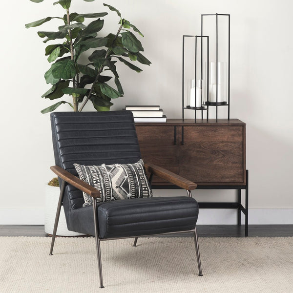 Mercana Abigail I Elegant Gunmetal Candle Holder - Sculptural Design for Mid-Century Modern Decor 67699