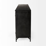 Mercana Poppy I 79x16 Black Metal With  Glass Door Sideboard 50524