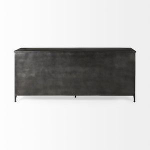 Mercana Poppy I 79-Inch Industrial-Modern Sideboard with Glass Doors for Stylish Storage and Display 50524