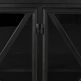 Mercana Poppy I 79x16 Black Metal With  Glass Door Sideboard 50524