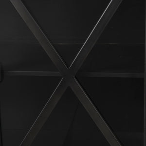 Mercana Poppy I 79-Inch Industrial-Modern Sideboard with Glass Doors for Stylish Storage and Display 50524