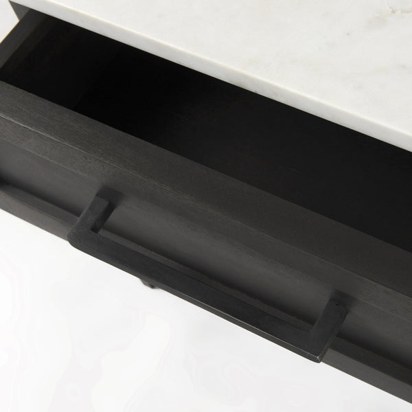 Mercana Divina Elegant Side Table with Drawer and Shelf – Modern Design for Living Room or Bedroom Use 69237