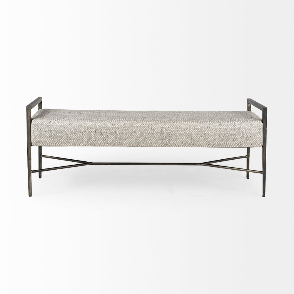 Mercana Charlotte 55-Inch Versatile Bench with Soft Fabric Cushion and Sturdy Metal Frame for Stylish Spaces 69367
