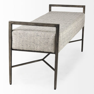 Mercana Charlotte 55-Inch Versatile Bench with Soft Fabric Cushion and Sturdy Metal Frame for Stylish Spaces 69367