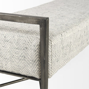 Mercana Charlotte 55-Inch Versatile Bench with Soft Fabric Cushion and Sturdy Metal Frame for Stylish Spaces 69367