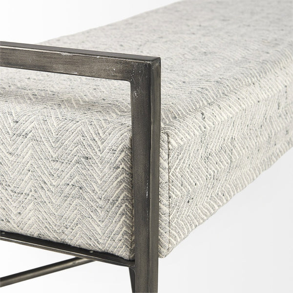 Mercana Charlotte 55-Inch Versatile Bench with Soft Fabric Cushion and Sturdy Metal Frame for Stylish Spaces 69367
