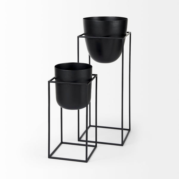 Mercana Bumble Staggered Plant Stands Set of 2 - Modern Geometric Design for Stylish Indoor Greenery Display 68828