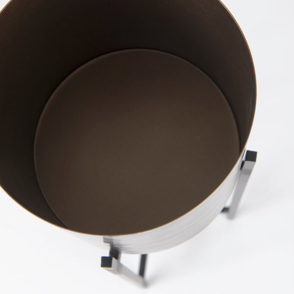 Mercana Sowerberry Modern Plant Stand - Sleek, Space-Saving Design with Removable Pot and Foldable Frame Bronze Metal | 24H 68829