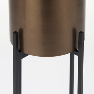 Mercana Sowerberry Modern Plant Stand - Sleek, Space-Saving Design with Removable Pot and Foldable Frame Bronze Metal | 24H 68829