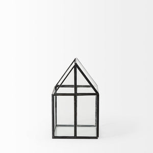 Mercana Sikes Compact Glass Terrarium with Rustic Metal Frame - Ideal Mini Greenhouse for Small Spaces Gold Metal | Glass | 10H 68838