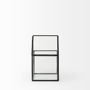 Mercana Sikes Compact Glass Terrarium with Rustic Metal Frame - Ideal Mini Greenhouse for Small Spaces Gold Metal | Glass | 10H 68838