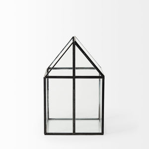 Mercana Sikes Compact Glass Terrarium with Rustic Metal Frame - Ideal Mini Greenhouse for Small Spaces Gold Metal | Glass | 13H 68839