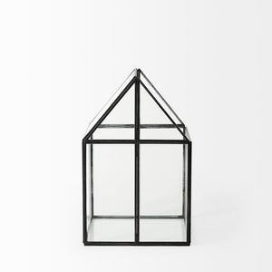 Mercana Sikes Compact Glass Terrarium with Rustic Metal Frame - Ideal Mini Greenhouse for Small Spaces Gold Metal | Glass | 13H 68839