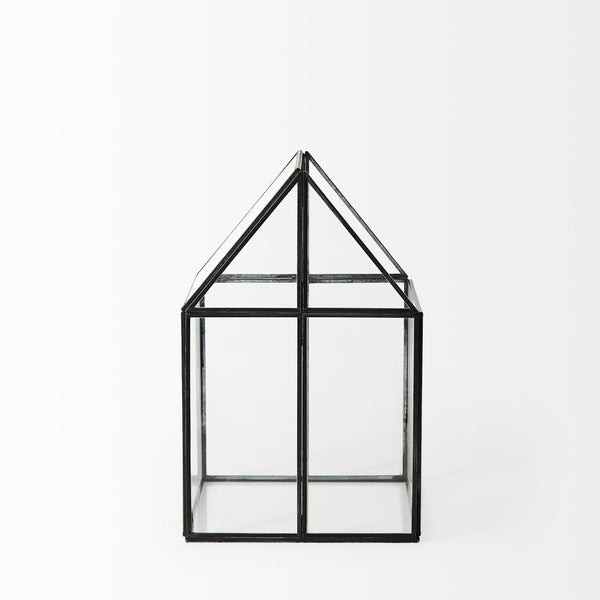 Mercana Sikes Compact Glass Terrarium with Rustic Metal Frame - Ideal Mini Greenhouse for Small Spaces Gold Metal | Glass | 13H 68839