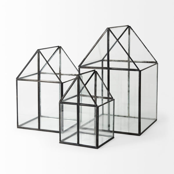 Mercana Sikes Compact Glass Terrarium with Rustic Metal Frame - Ideal Mini Greenhouse for Small Spaces Gold Metal | Glass | 13H 68839