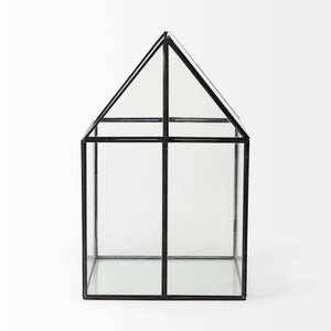 Mercana Sikes Compact Glass Terrarium with Rustic Metal Frame - Ideal Mini Greenhouse for Small Spaces Gold Metal | Glass | 16H 68840