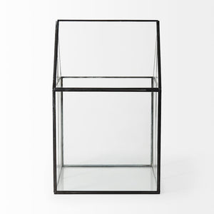 Mercana Sikes Compact Glass Terrarium with Rustic Metal Frame - Ideal Mini Greenhouse for Small Spaces Gold Metal | Glass | 16H 68840