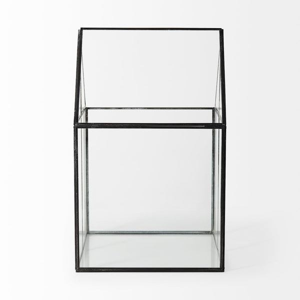 Mercana Sikes Compact Glass Terrarium with Rustic Metal Frame - Ideal Mini Greenhouse for Small Spaces Gold Metal | Glass | 16H 68840