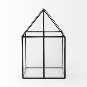 Mercana Sikes Compact Glass Terrarium with Rustic Metal Frame - Ideal Mini Greenhouse for Small Spaces Gold Metal | Glass | 16H 68840
