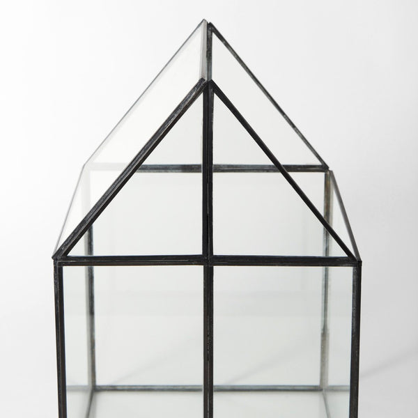 Mercana Sikes Compact Glass Terrarium with Rustic Metal Frame - Ideal Mini Greenhouse for Small Spaces Gold Metal | Glass | 16H 68840