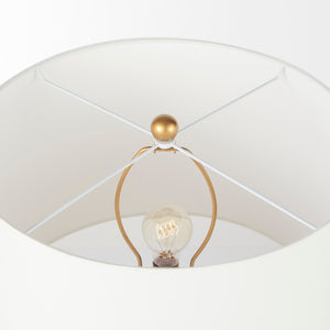 Mercana Campanile Elegant Wicker Table Lamp with Brass Accents and Soft Fabric Shade for Cozy Illumination 69243