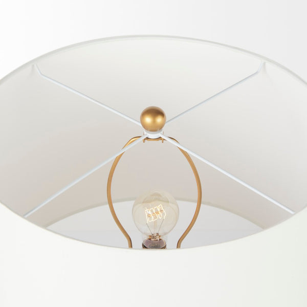 Mercana Campanile Elegant Wicker Table Lamp with Brass Accents and Soft Fabric Shade for Cozy Illumination 69243