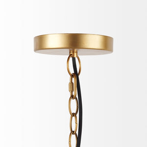 Mercana Campanile Pendant Light - Tropical Whicker Dome with Brushed Gold Accents for Elegant Illumination 69244