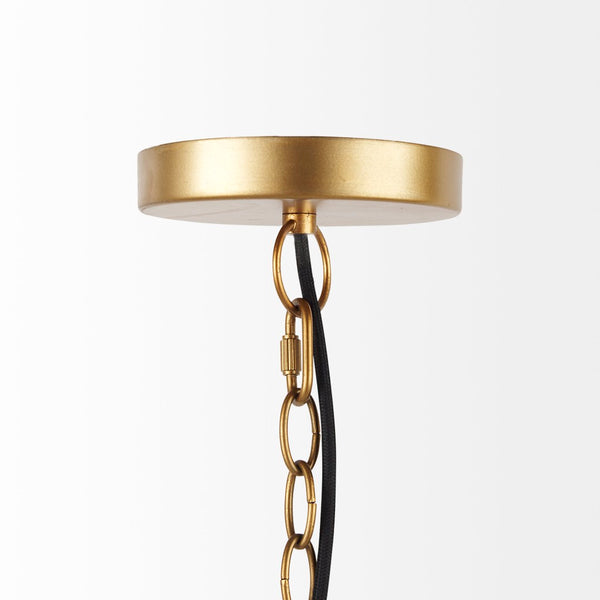 Mercana Campanile Pendant Light - Tropical Whicker Dome with Brushed Gold Accents for Elegant Illumination 69244