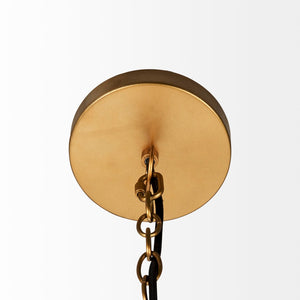 Mercana Campanile Pendant Light - Tropical Whicker Dome with Brushed Gold Accents for Elegant Illumination 69244