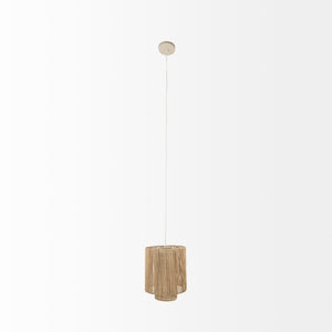 Mercana Aviario Handcrafted Cylindrical Pendant Light - Tropical Rattan Design for Elegant Home Illumination 69245