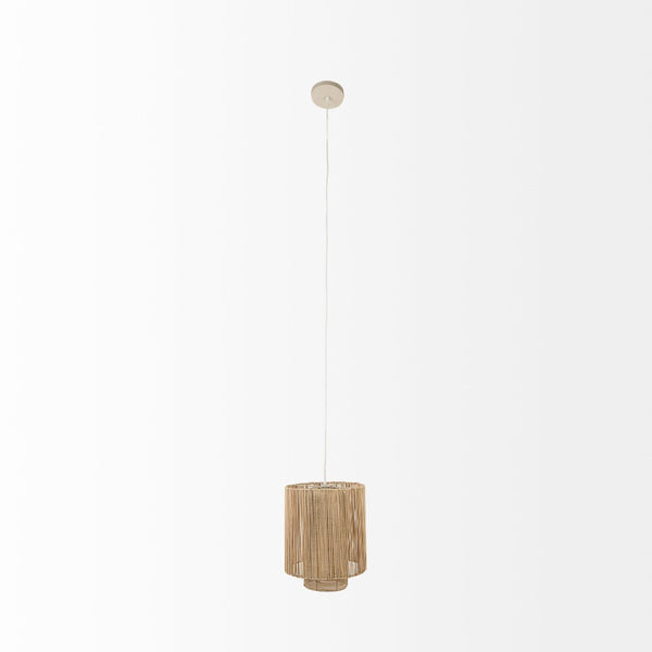 Mercana Aviario Handcrafted Cylindrical Pendant Light - Tropical Rattan Design for Elegant Home Illumination 69245