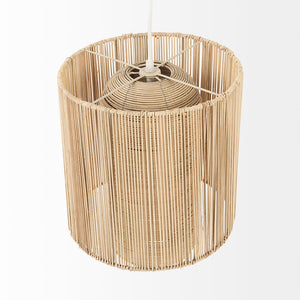 Mercana Aviario Handcrafted Cylindrical Pendant Light - Tropical Rattan Design for Elegant Home Illumination 69245