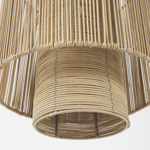 Mercana Aviario Handcrafted Cylindrical Pendant Light - Tropical Rattan Design for Elegant Home Illumination 69245