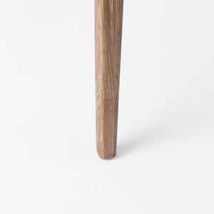 Mercana Clara Armless Dining Chair with Woven Cane Back and Cushioned Seat for Coastal and Boho Spaces Cream Fabric |Brown Wood 69349