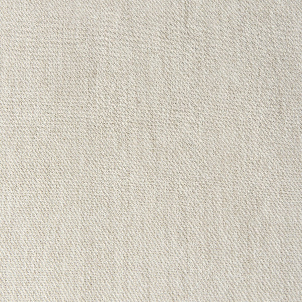 Mercana Clara Armless Dining Chair with Woven Cane Back and Cushioned Seat for Coastal and Boho Spaces Cream Fabric |Brown Wood 69349